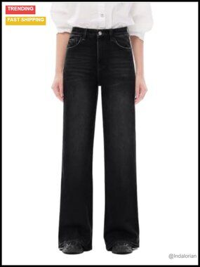 Wide Leg Jeans for Tall Women 33.5 Inseam High Rise Baggy Denim Pants